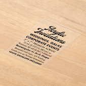 Invitation Acrylique Claire Premium 40 Mil (Poser)