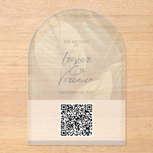 Invitation Acrylique Code QR mariage (Recto)