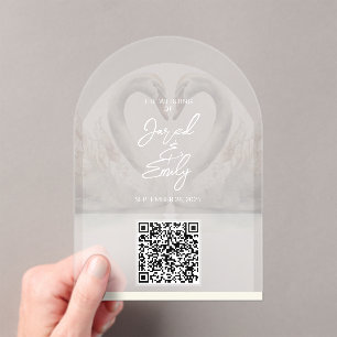 Invitation Acrylique Code QR mariage
