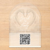 Invitation Acrylique Code QR mariage (Recto)