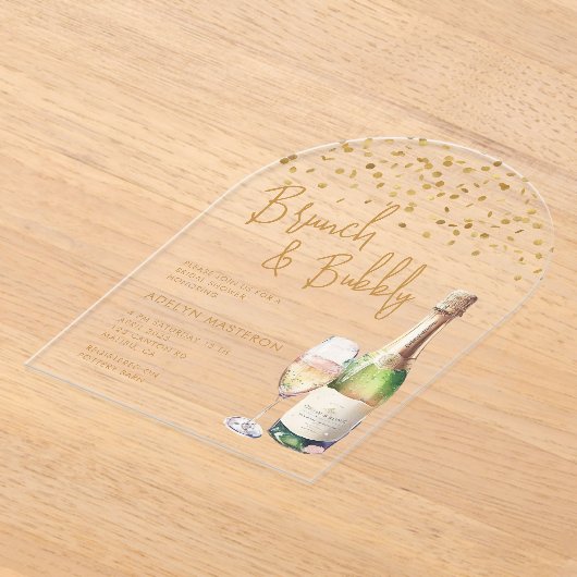 Invitation Acrylique de Brunch et Bubbly (Poser)