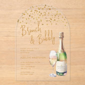 Invitation Acrylique de Brunch et Bubbly (Recto)