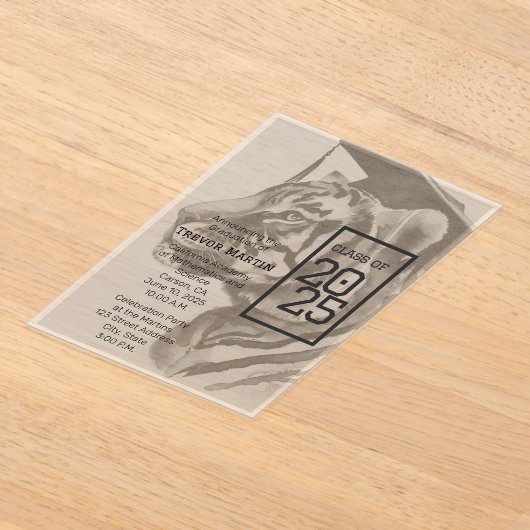 Invitation acrylique de Faire-part de diplôme uniq (Poser)