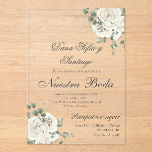 Invitation acrylique élégante Mariage espagnole