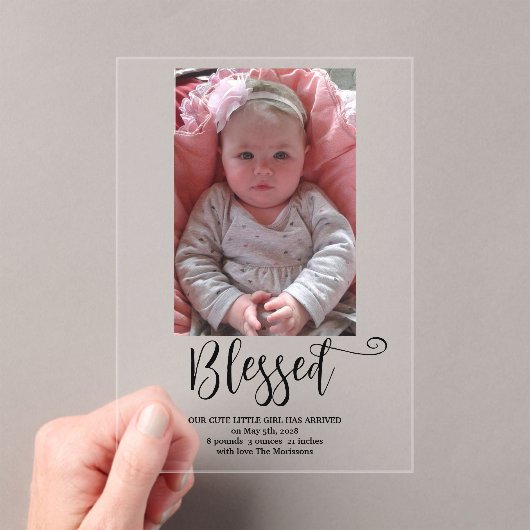 Invitation Acrylique faire-part de naissance (In situ (ordinateur de poche))