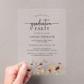 Invitation Acrylique fleur sauvage Graduation (In situ (ordinateur de poche))