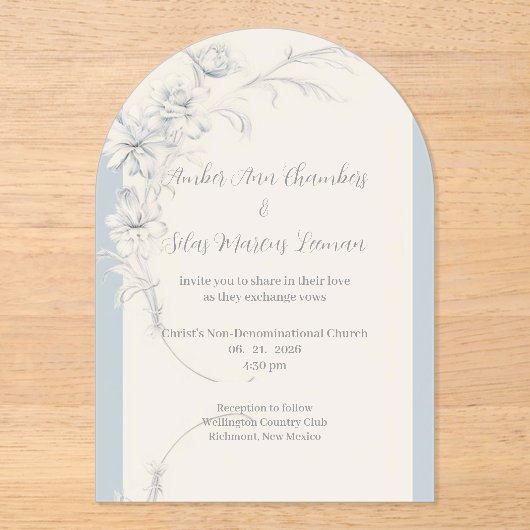 Invitation Acrylique Froide Arché Floral (Recto)