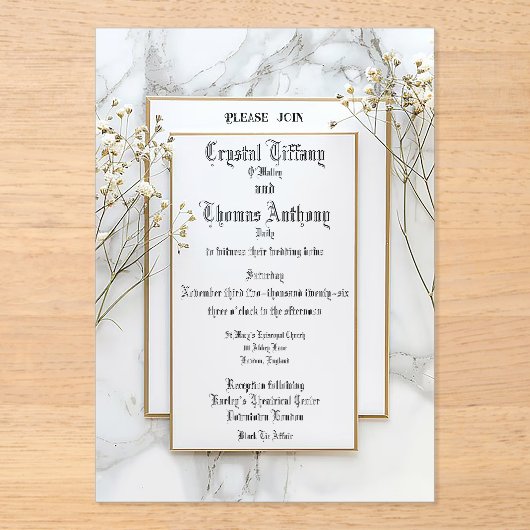 Invitation Acrylique Frosted Nest Princess (Recto)