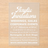 Invitation Acrylique Frosted Premium 40 Mil (Recto)