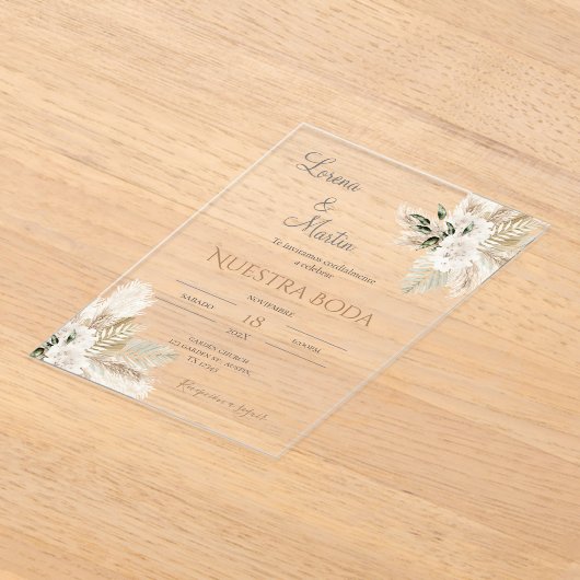 Invitation Acrylique Mariage Boho Espagnol (Poser)