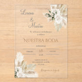 Invitation Acrylique Mariage Boho Espagnol (Recto)