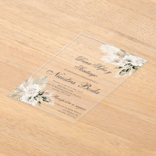 Invitation Acrylique Mariage Boho Espagnol (Poser)