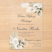 Invitation Acrylique Mariage Boho Espagnol (Recto)