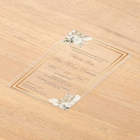 Invitation Acrylique Mariage Boho Espagnol (Poser)