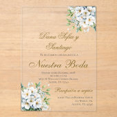 Invitation Acrylique Mariage Boho Espagnol (Recto)