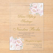 Invitation Acrylique Mariage Boho Espagnol (Recto)