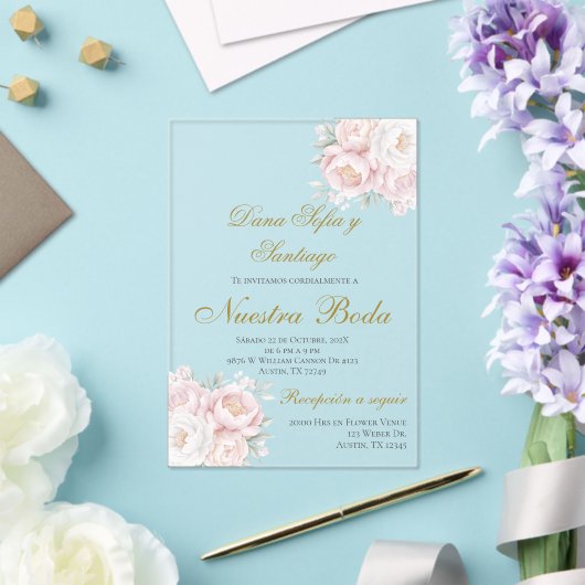 Invitation Acrylique Mariage Boho Espagnol (Insitu (Mariage))