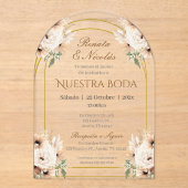 Invitation Acrylique Mariage Boho Espagnol (Recto)