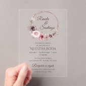 Invitation Acrylique Mariage Boho Espagnol (In situ (ordinateur de poche))