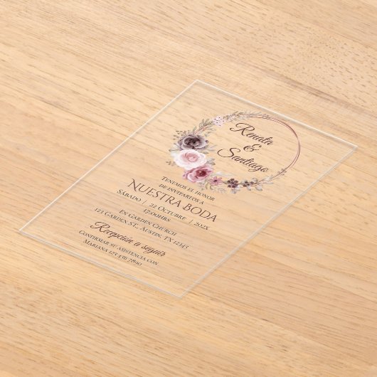 Invitation Acrylique Mariage Boho Espagnol (Poser)