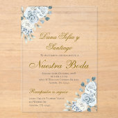 Invitation Acrylique Mariage Boho Espagnol (Recto)