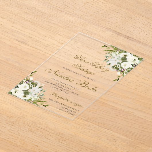 Invitation Acrylique Mariage Boho Espagnol (Poser)