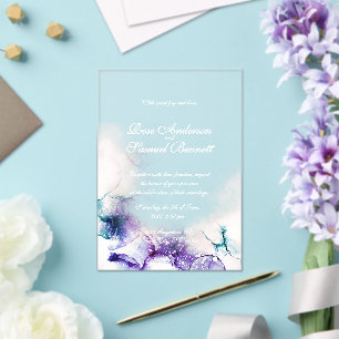Invitation Acrylique Mariage Chic à l'encre d'alco