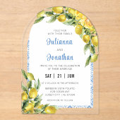 Invitation Acrylique Mariage Citron Italienne (Recto)