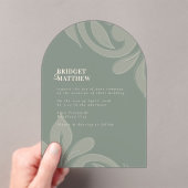 Invitation Acrylique Mariage classique Damask Eart (In situ (ordinateur de poche))