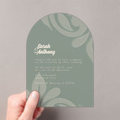 Invitation Acrylique Mariage classique Damask Eart (In situ (ordinateur de poche))