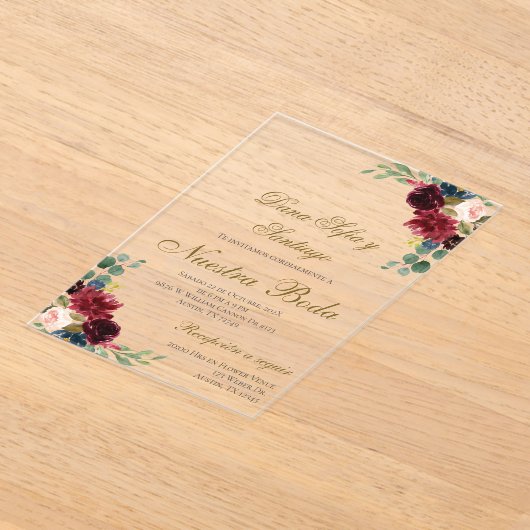 Invitation Acrylique Mariage de Bourgogne (Poser)