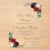 Invitation Acrylique Mariage de Bourgogne (Recto)