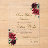 Invitation Acrylique Mariage de Bourgogne (Recto)