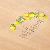 Invitation Acrylique Mariage de citron jaune (Poser)