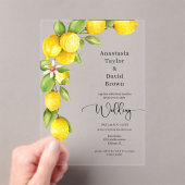 Invitation Acrylique Mariage de citron jaune (In situ (ordinateur de poche))