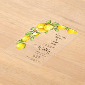 Invitation Acrylique Mariage de citron jaune (Poser)