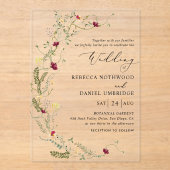 Invitation Acrylique Mariage de germe florale (Recto)