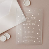 Invitation Acrylique Mariage de perles blanches