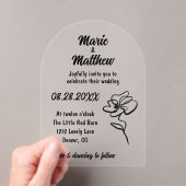 Invitation Acrylique Mariage Florale classique et (In situ (ordinateur de poche))