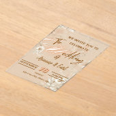 Invitation acrylique Mariage florale élégante (Poser)