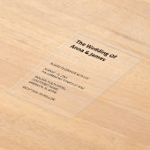 Invitation Acrylique Mariage simple et moderne (Poser)