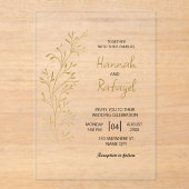 Invitation Acrylique Mariage simple et moderne de (Recto)
