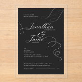 Invitation acrylique noire et blanche (Recto)