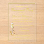 Invitation Acrylique Or Élégante de la Partie de r (Recto)