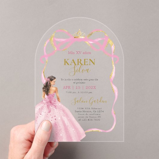 Invitation Acrylique pour Quinceanera (In situ (ordinateur de poche))