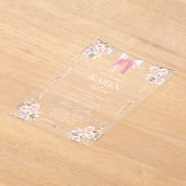 Invitation Acrylique Quinceanera Bow Rose (Poser)