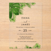Invitation Acrylique Tropical Palm Beach (Recto)