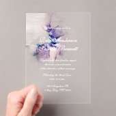 Invitation Acrylique Violet À L'Encre D'Alcool (In situ (ordinateur de poche))