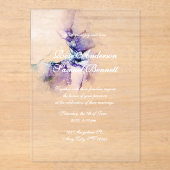 Invitation Acrylique Violet À L'Encre D'Alcool (Recto)