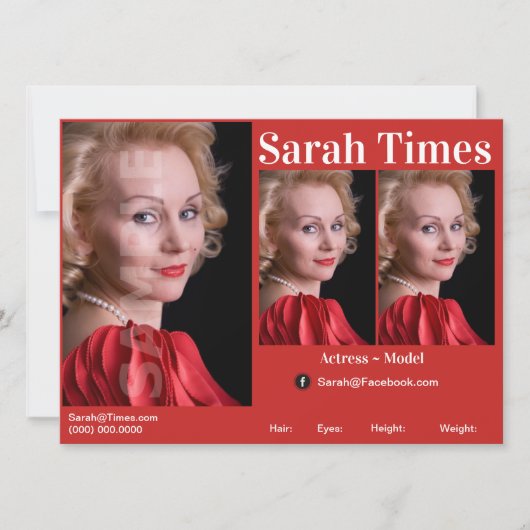 Invitation Acteur et modèle Modèle d'écran (Devant)